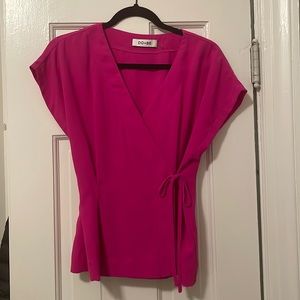 Do+Be hot pink wrap top